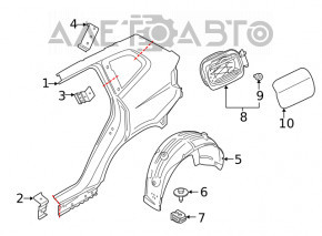 Rear right mudguard BMW X3 G01 18-21