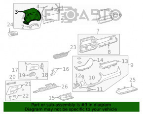 Toyota Highlander 20 Instrument Panel Frame - Black