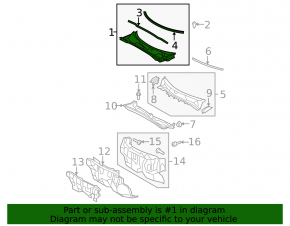 Plastic windshield wiper grille for Toyota Highlander 2008-2013
