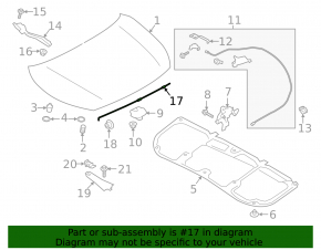 Support bonnet stop Subaru Impreza 17-23 GK