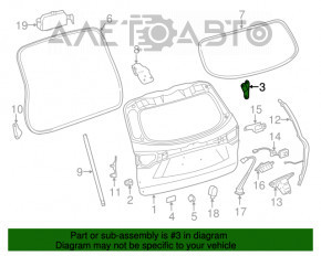 Trunk door bumper right Toyota Highlander 14-19 on the door