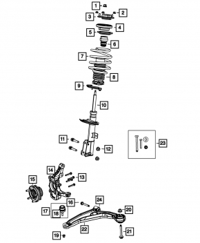Front left shock absorber Chrysler 200 11-14