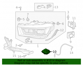 Left headlight control unit for Audi Q5 80A 18-20 LED lower
