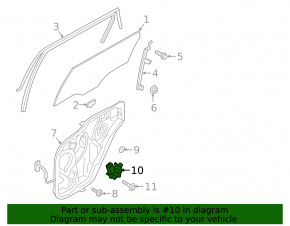Window lift panel with motor rear right Hyundai Santa FE 19-23