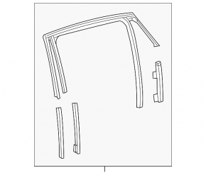 Rear left window seal for Chevrolet Malibu 16-23 (without molding)