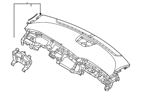 Front dashboard with AIRBAG Hyundai Tucson 22-26 black for 4.2" instrument panel, scratches