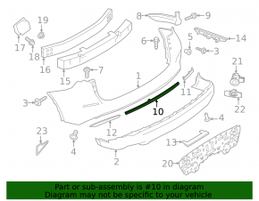 Lower rear bumper molding for Nissan Murano 15-24