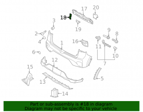 Rear bumper mount on amplifier upper right Kia Niro 20-22 HEV, PHEV