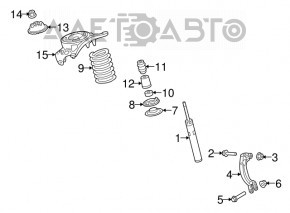 Shock absorber strut assembly front left Audi Q5 8R 09-12 rusty