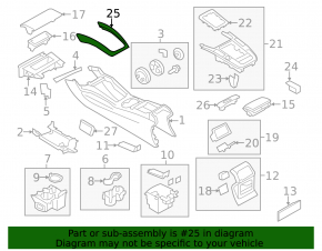 Audi Q5 8R 09-17 center console trim wood grain