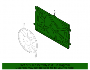 Diffuser radiator shroud assembly for Audi A4 B9 17-25 2.0T