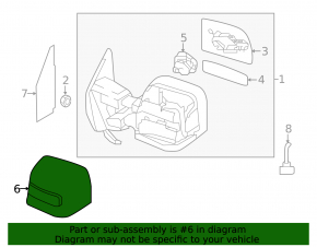 Left side mirror cover for Nissan Titan 17-24