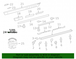 Emblem lettering wing V8 Biturbo front left G-class W463 G63 AMG 19-24 chrome