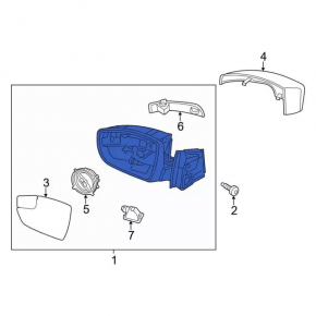 Side mirror left Ford Focus mk3 11-14 prerest usa 7 pins, turn signal, heating
