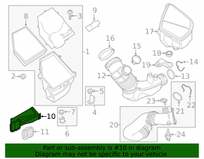 Air intake for BMW 5 G30 17-23 2.0T, 3.0T, 530e hybrid