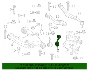 Rear left longitudinal rod BMW 5 F10 11-16