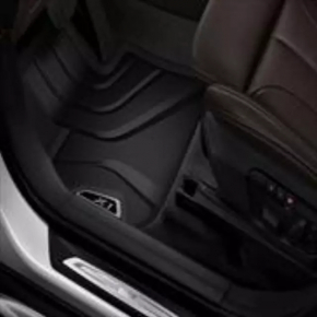 Floor mat rear left BMW X1 F48 16-22 rubber black, emblem with black edging Basis, scratches