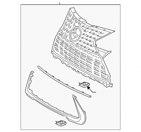 Radiator grill assembly Lexus UX200 UX250h 19- for parking sensors