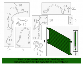 Air conditioning condenser radiator VW Jetta 19-26