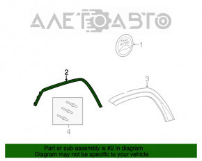 Front right fender arch trim Jeep Grand Cherokee WK2 17-21 structure