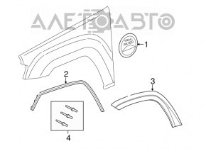 Front right fender arch trim Jeep Grand Cherokee WK2 17-21 structure