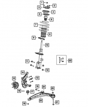Shock absorber front right Chrysler 200 11-14