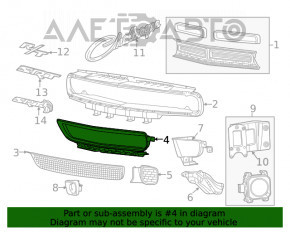 Frame frame lower grille front bumper Dodge Challenger 15-23 rest