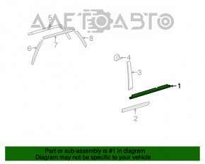 Central molding, door-glass, rear right, Lexus RX300 RX330 RX350 RX400h 04-08