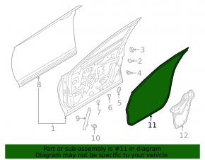 Infiniti QX50 19-25 front right door seal
