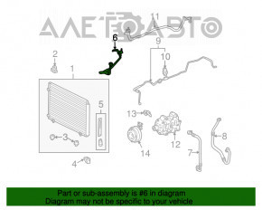 Air conditioning condenser-compressor pipe second Lexus RX350 10-15
