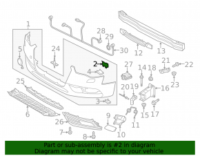 Front bumper bracket left Audi A4 B8 13-16
