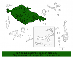 Front subframe Mercedes GLS-class X166 13-19 AWD