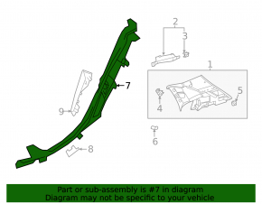 Mercedes H247 GLA 20-26 black inner rear right door sill plate