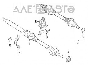 Front right half shaft of Ford Escape MK3 13-19 2.0T AWD is rusty, threads are stripped