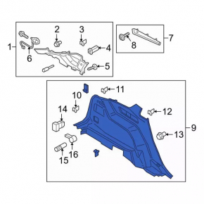 Arch trim left Ford Edge 19-20 black
