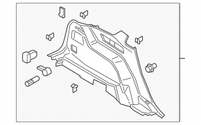 Arch trim left Ford Edge 19-20 black