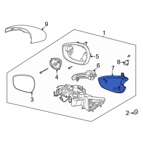 Ford Mustang Mach-E 21-25 lower left side mirror cover for backlight without camera
