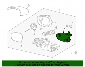 Ford Mustang Mach-E 21-25 lower left side mirror cover for backlight without camera