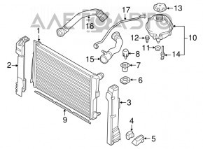 Expansion tank for BMW X3 F25 11-17 cooling system without cap