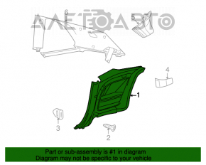 Rear row trim left Dodge Challenger 09-14 black