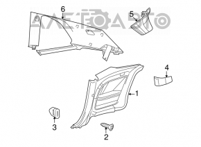 Rear row trim left Dodge Challenger 09-14 black