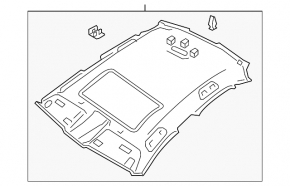 Audi A6 C7 12-18 headlining for sunroof, grey, for reupholstery