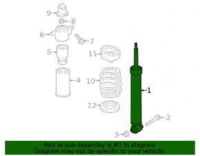 Rear right shock absorber Audi Q8 19-20 3.0T MHEV electric