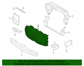 Upper radiator deflector blinds complete BMW X5 G05 19-23 3.0T with motor, X-LINE