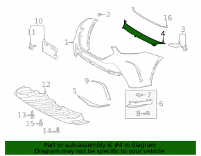Toyota Highlander 2021-2025 XSE Front Bumper Upper Trim