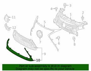 Front bumper grille lower frame for Lexus ES300h 16-18 rest matte