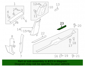 Door sill outer rear left VW Passat 20-22 chrome