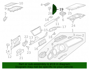 Front panel trim left side VW Tiguan 18-24 black