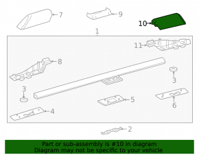 Rear right roof rail cover for Toyota Land Cruiser 24-26 for panoramic view