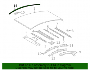 Right roof trim for Toyota Prius 30 10-15